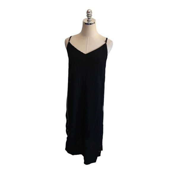 Avec Les Filles Dress Women's Size Small Black White Trim Sleeveless Snaps - Picture 1 of 7